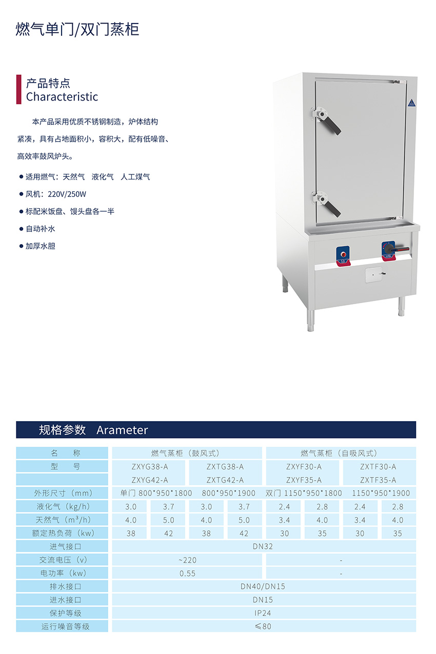 燃?xì)鈫伍T蒸柜